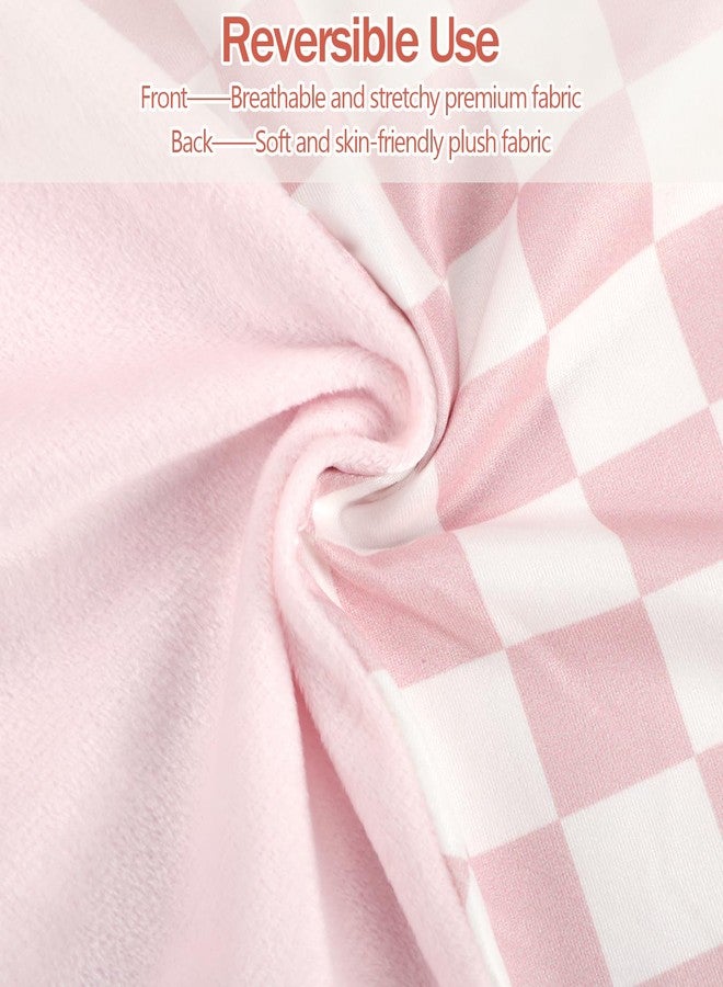 DAYEEBALL Baby Lounger Cover 1 Pack, Double-Sided Removable Lounger Covers for Infant, Stretchy and Soft Reversible Lounger Slipcover for Baby Girls Boys Newborn Pink Checkerboard (Only Cover) - Image 3